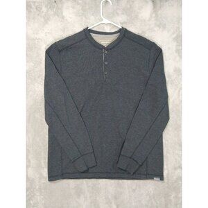 Eddie Bauer Shirt Mens XL Gray Long Sleeve Henley Thermal Waffle Knit Cotton